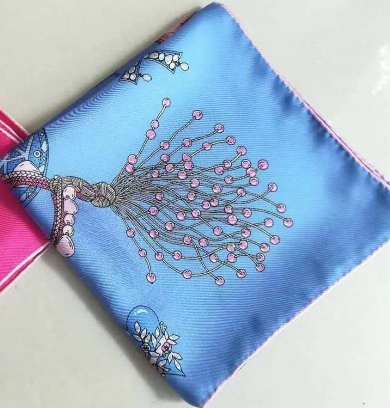 Screen Print Fuschia Silk Scarf