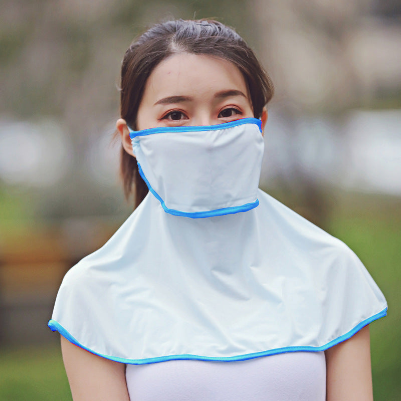 Sunscreen ice silk drinking mask women