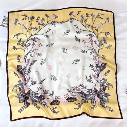 Korean printing fashion silk big scarf shawl