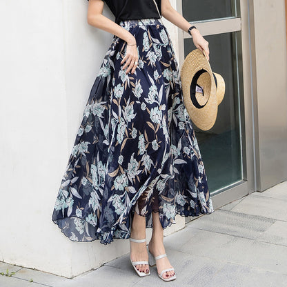 Chiffon square silk skirt