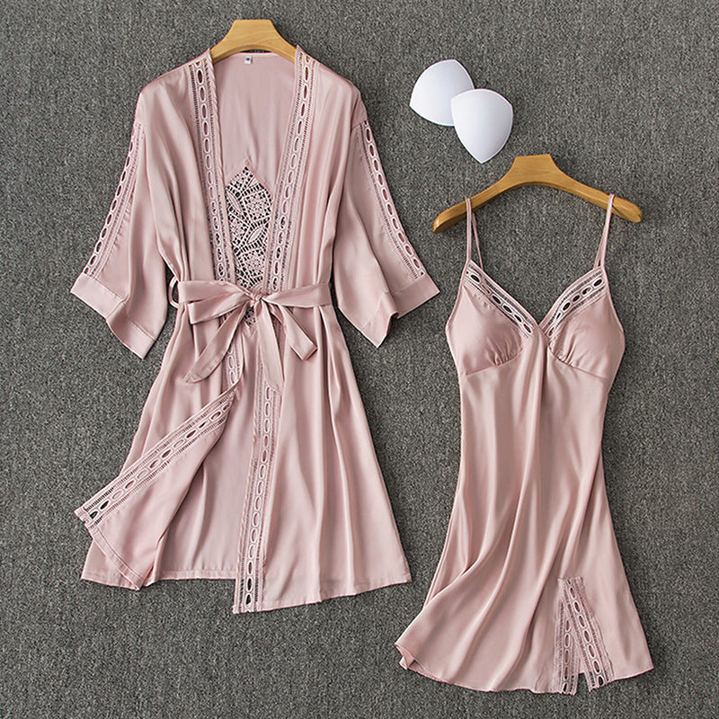 Chinese pajamas set silk home service