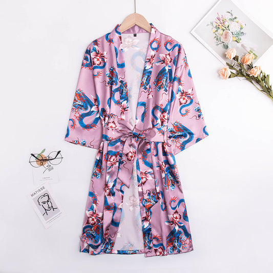 Summer ice silk robe