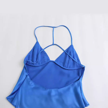 Women's Spring Clothing Casual Underwear Silk Satin Texture Dress