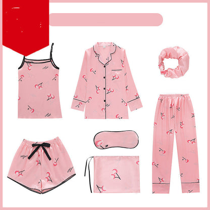 Seven-piece suit with silk outerwear