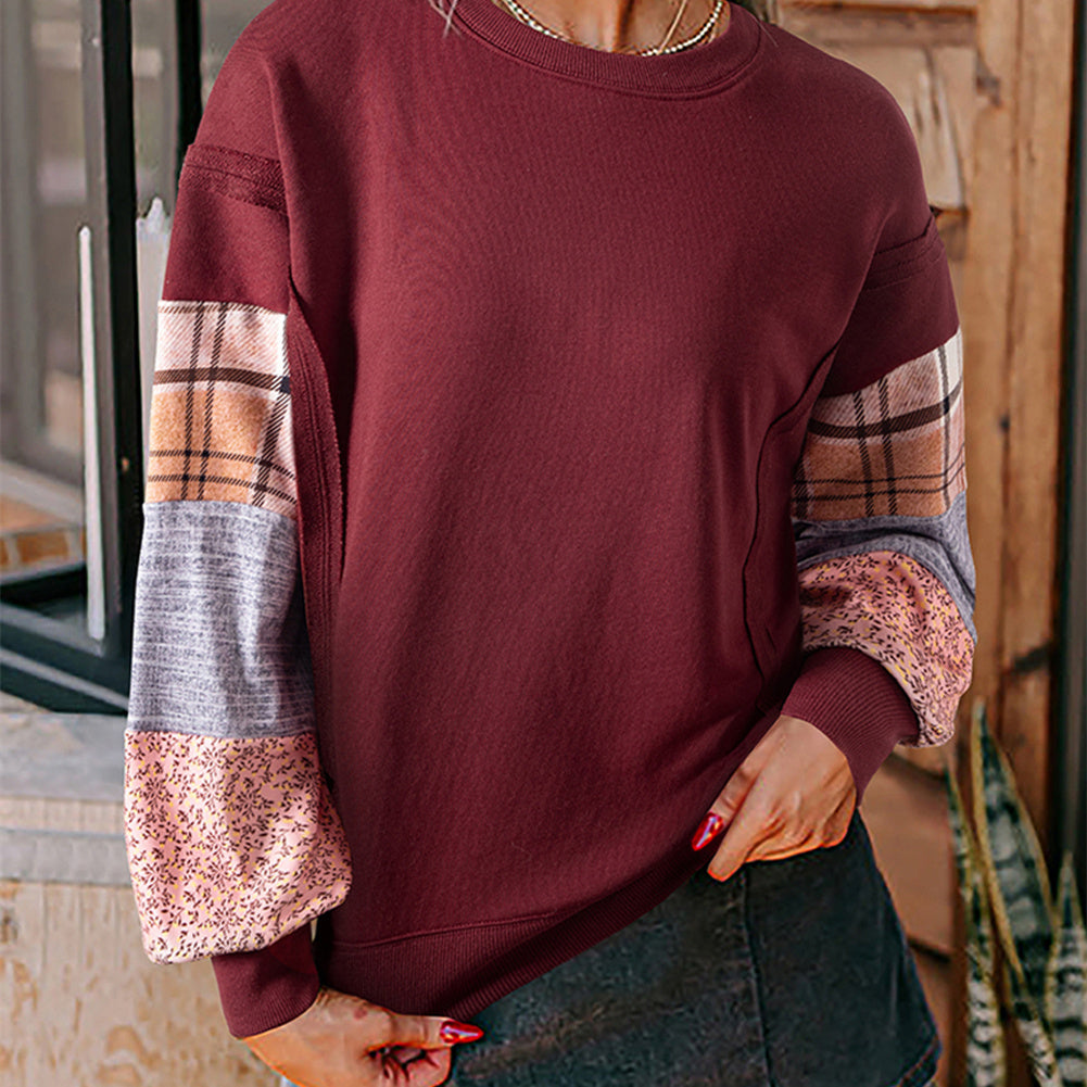 PlaidMingle Long Sleeve Top