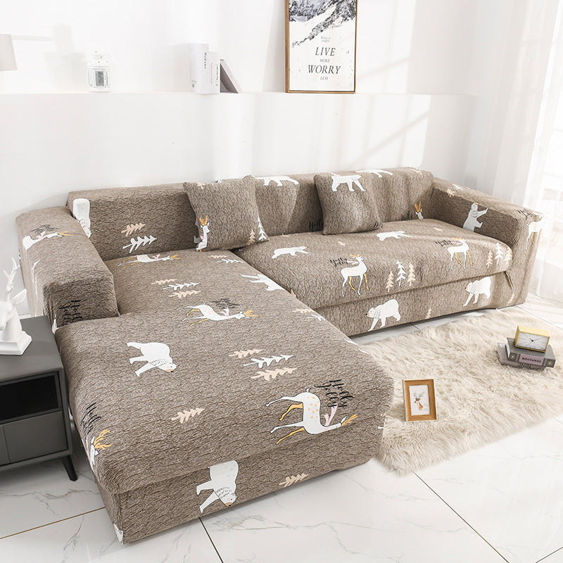 Printed all-inclusive milk silk sofa cover