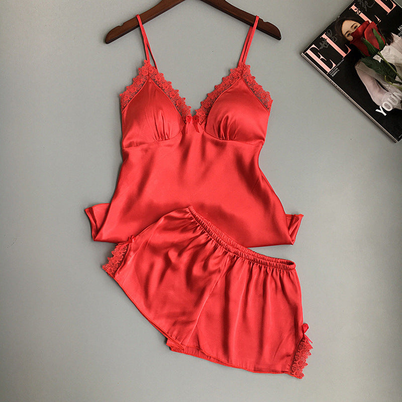 Silk pajamas women's summer two-piece suit