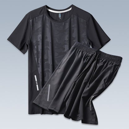 Sports Men's Summer Thin Ice Silk Casual Suit