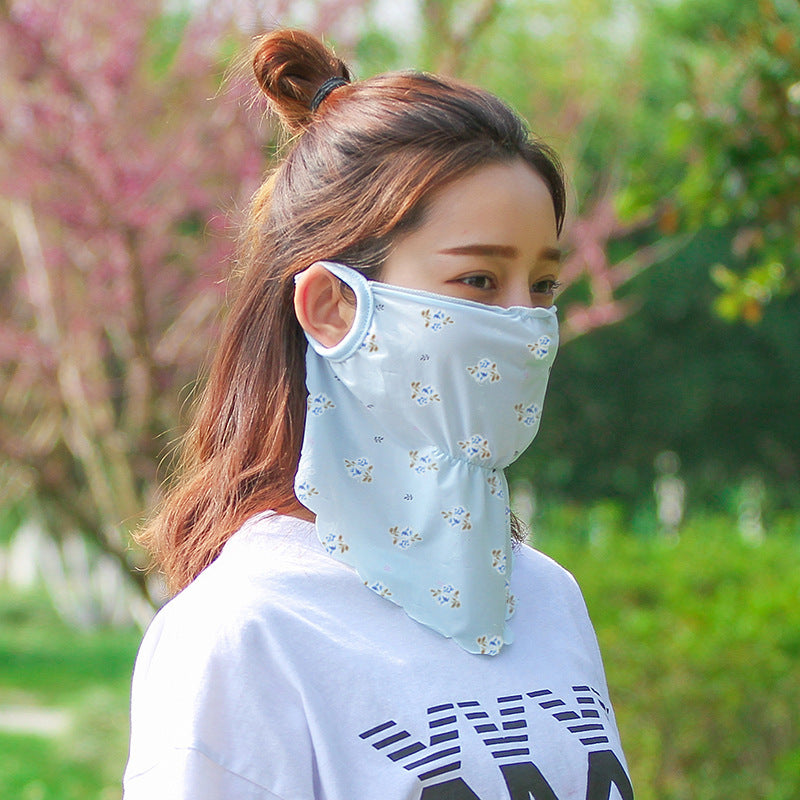 Neck guard neck ice silk full face scarf