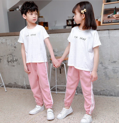 Children's loose ice silk sweatpants