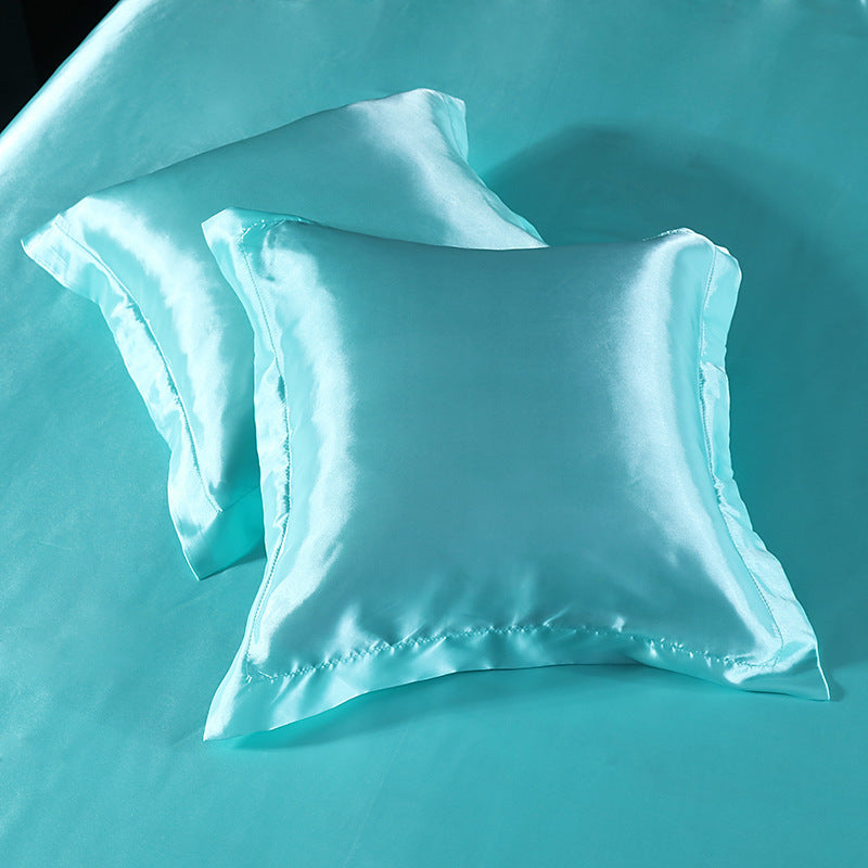Pure color silk square pillowcase