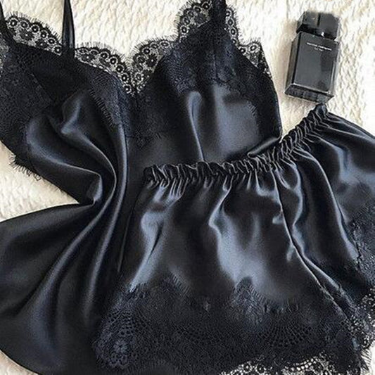 Simulated Silk Plus Size Home Underwear Suspenders Nightdress