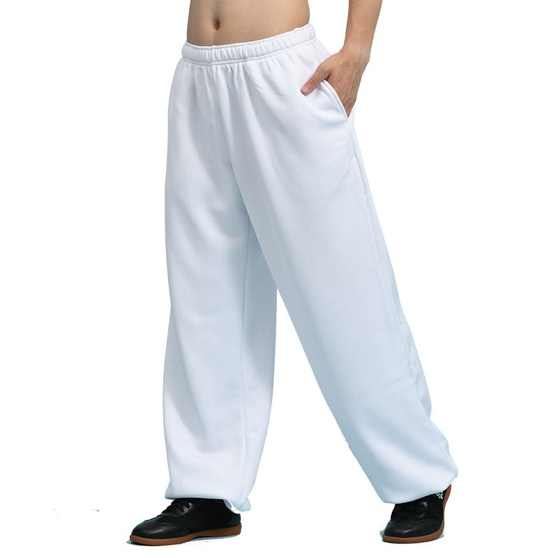 Unisex Thickened Fleece-lined Modal Milk Silk Practice Pants
