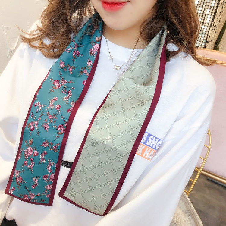 Long faux silk scarf