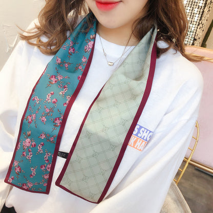 Long faux silk scarf