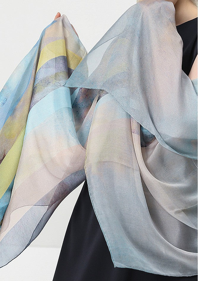 Silk Georgette satin scarf summer sunscreen towel beach towel