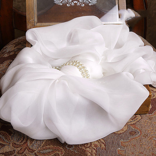 Pure White Hangzhou Long Silk Scarf Pure Color