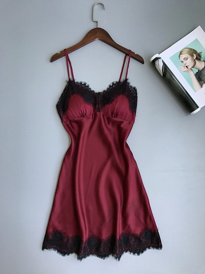 Comfortable silk suspender nightdress