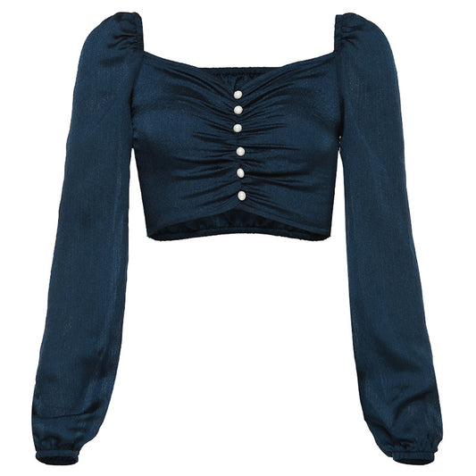 Temperament bright silk short t-shirt