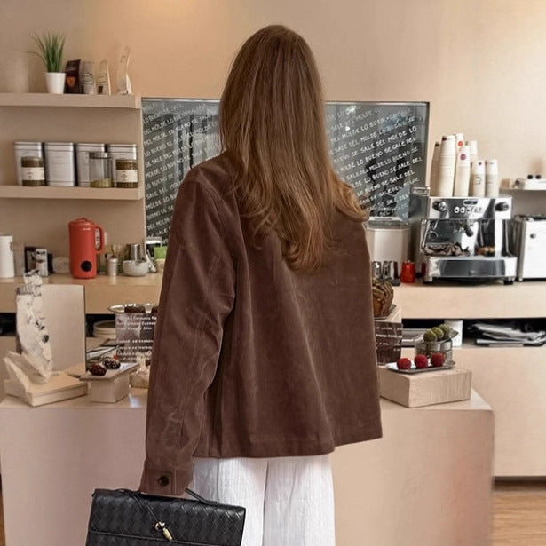 AuburnVelvet Suede Coat