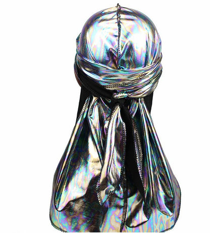 Embroidered silk long tail scarf