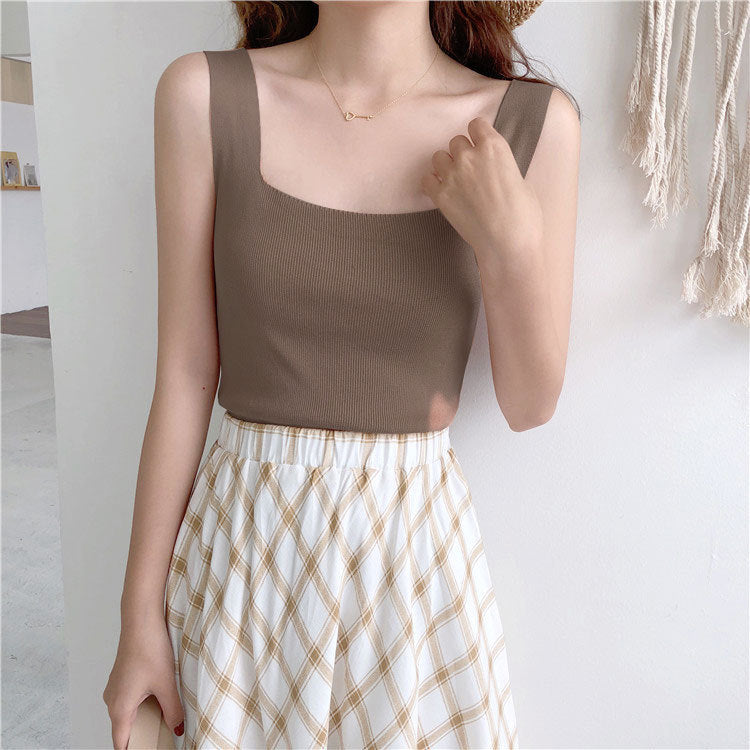 Knitted sling ice silk vest