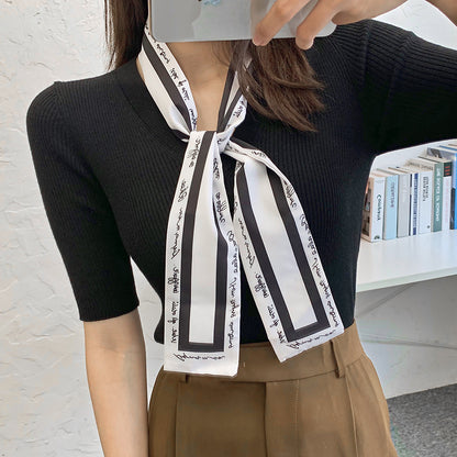 Retro Silk Scarf Headband Female Tying Hair