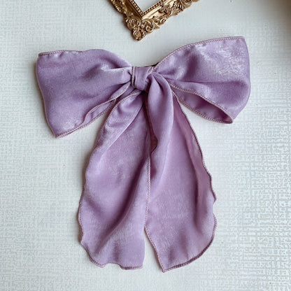 Silk satin oversized bow hair tie