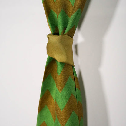 Green geometric silk scarf