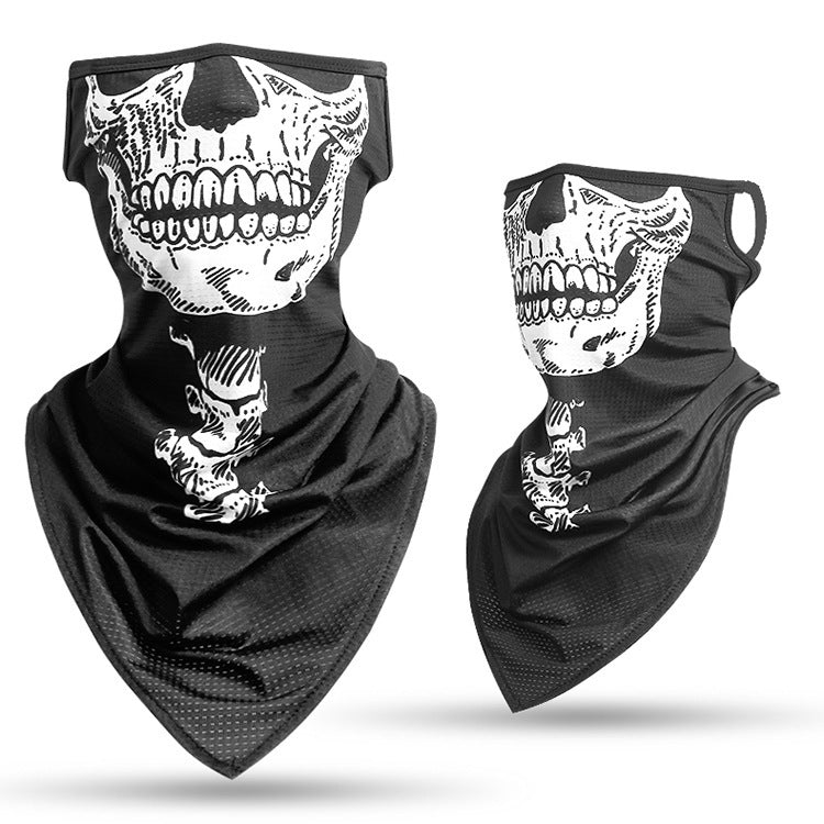 Ice silk hanging ear triangle scarf