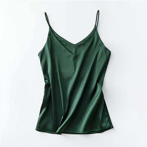 Women's short sleeveless ice silk top