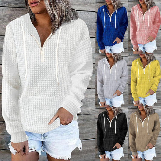 CozyWaffle Knit Hoodie Coat