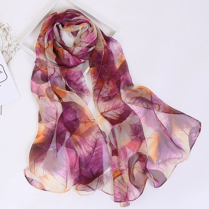Summer Sunscreen Simulation Silk Beach Towel All-match Scarf