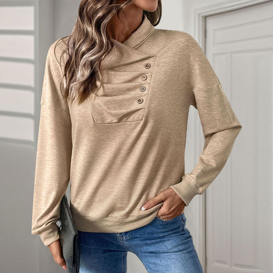 PleatCharm Stand Collar Sweater