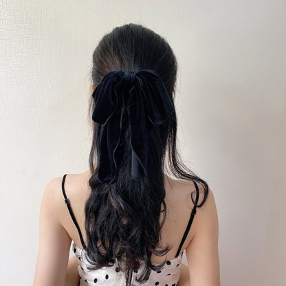 Silk satin oversized bow hair tie
