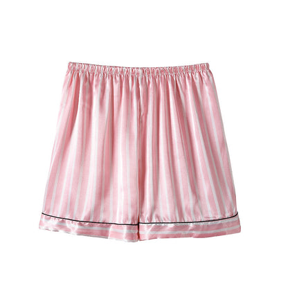 Short-sleeved home service suit striped silk