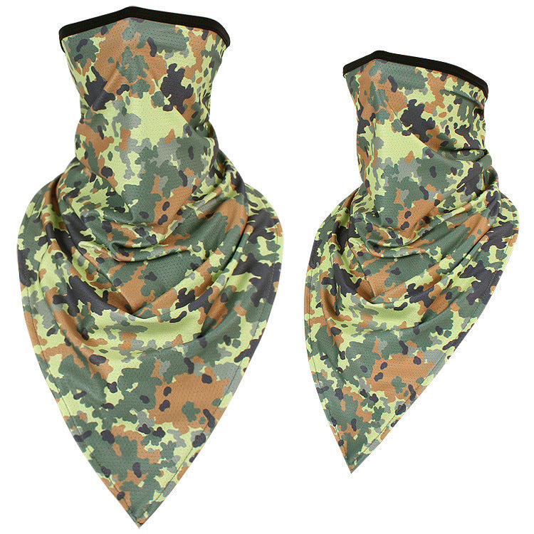 Ice silk quick-drying camouflage triangle scarf