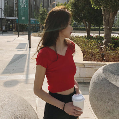 High waist ice silk tight top