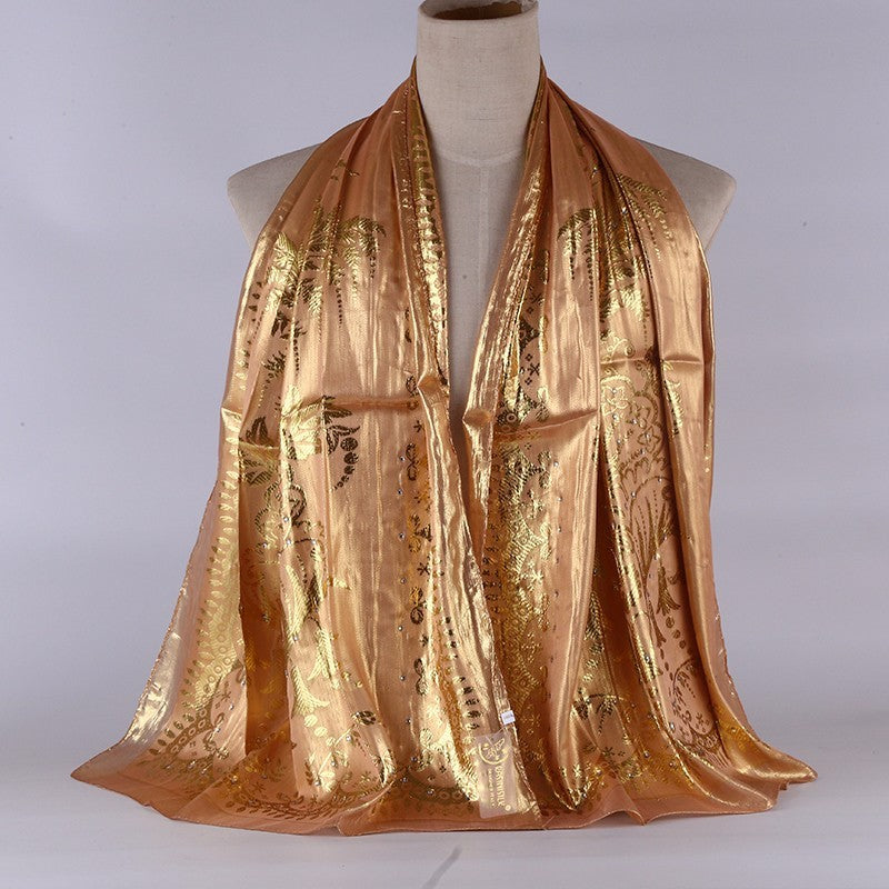 National style turban silk long scarf