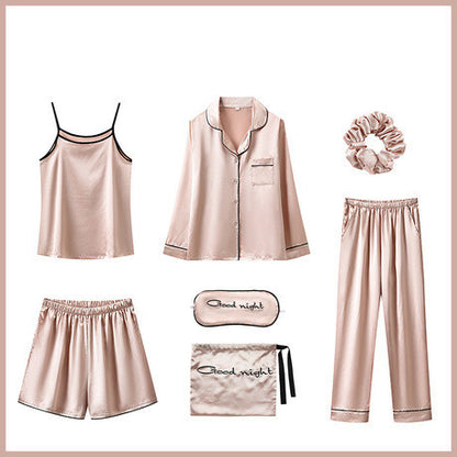 Seven-piece suit with silk outerwear