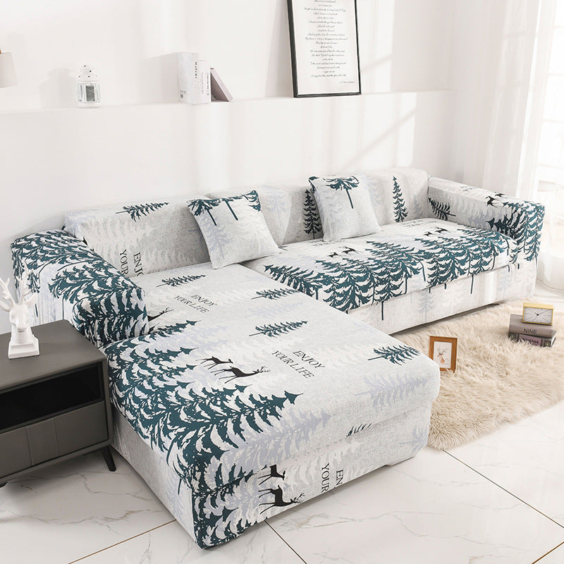 Printed all-inclusive milk silk sofa cover