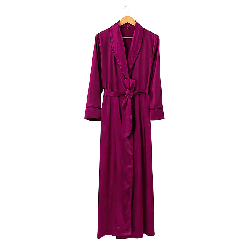 Pajamas Women's Red Simulation Silk Belt
