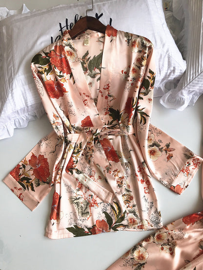 Three-piece sexy silk suit