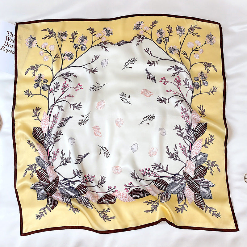 Korean printing fashion silk big scarf shawl