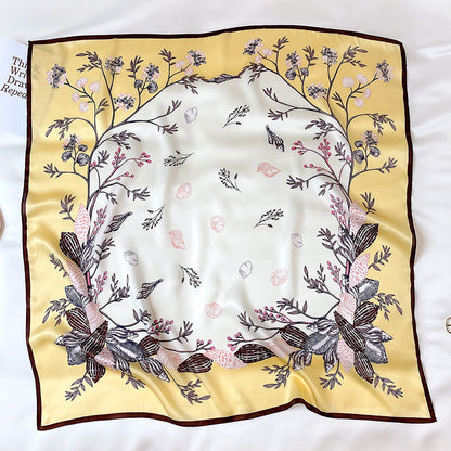 Korean printing fashion silk big scarf shawl