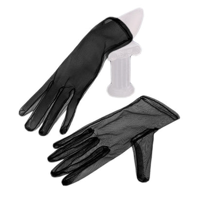 Elegant Black Silk Short Gloves Bud Silk Yarn  Gloves
