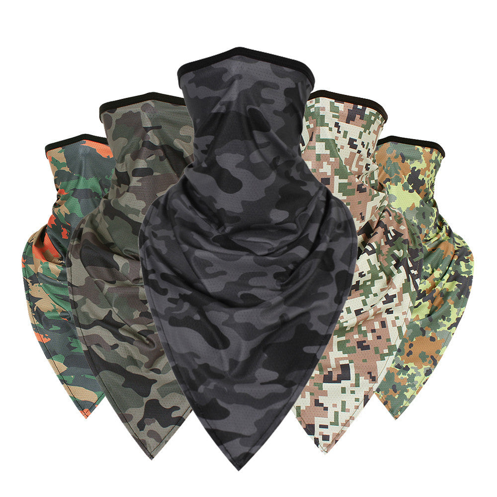 Ice silk quick-drying camouflage triangle scarf