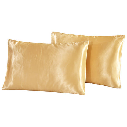 Bedding Pillowcase Pure Color Simple Satin Imitation Silk Pillowcase