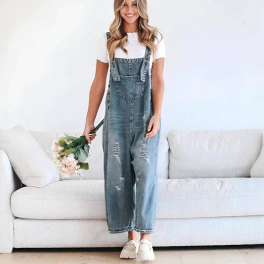 Vintage Rebel Wide-Leg Overalls