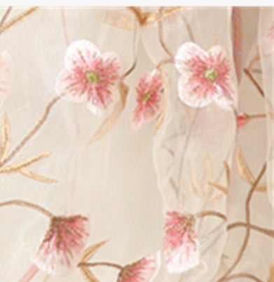 Ladies Embroidered Gold Silk Scarf Embroidered Cheongsam Shawl